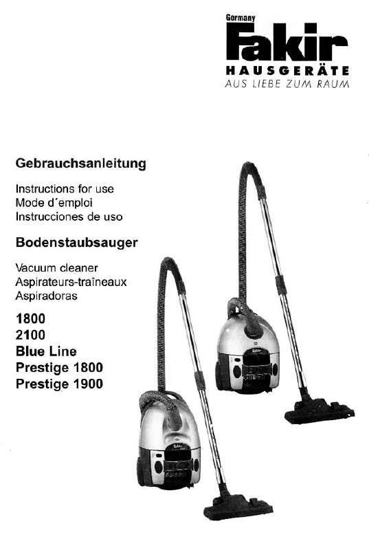 Sac D'Aspirateur Adapté Pour Fakir Prestige 1800. 1900 | 10 Sacs À