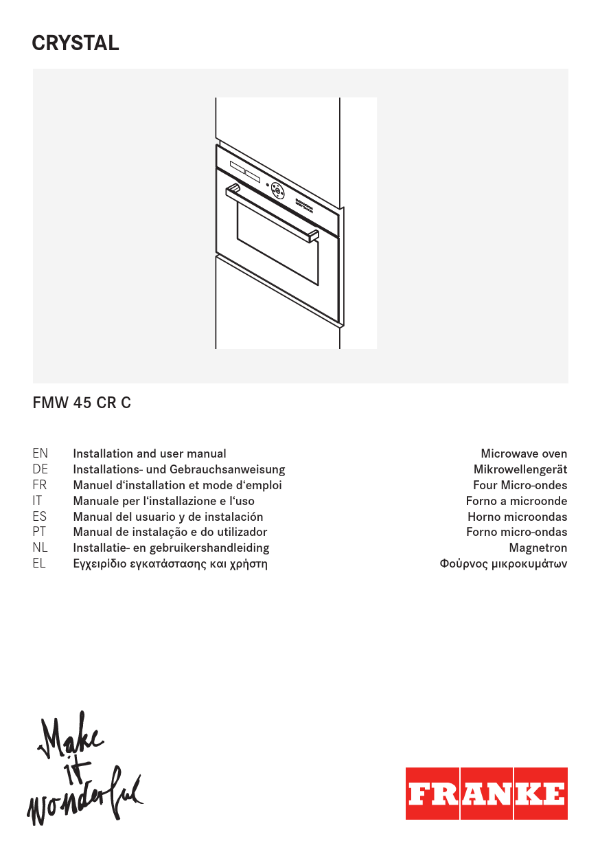 Mode d'emploi FRANKE FMW 45 CR C XS