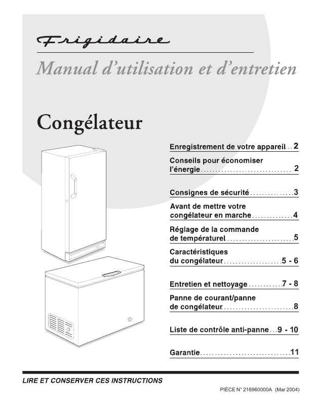 Notice FRIGIDAIRE FFC0723D Trouver une solution à un problème