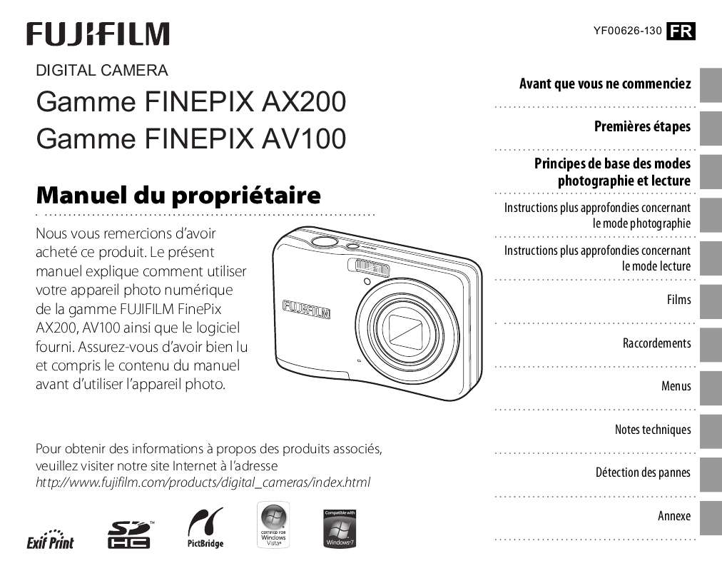 Mode d'emploi FUJIFILM AV150