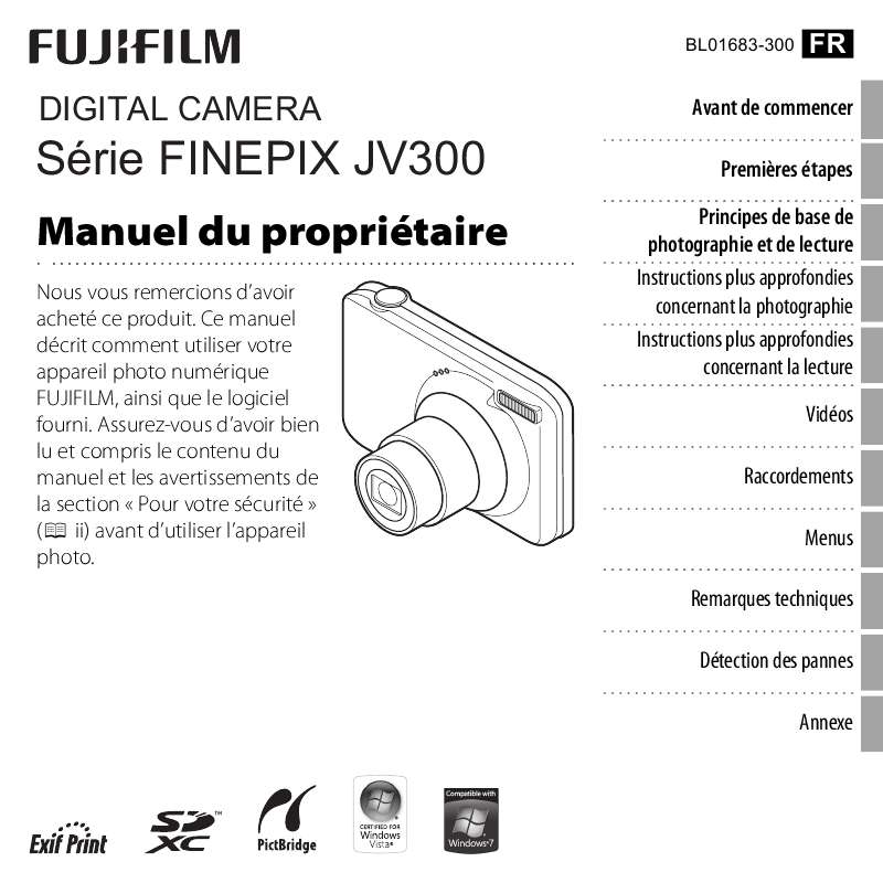 Mode d'emploi FUJIFILM FINEPIX JV300
