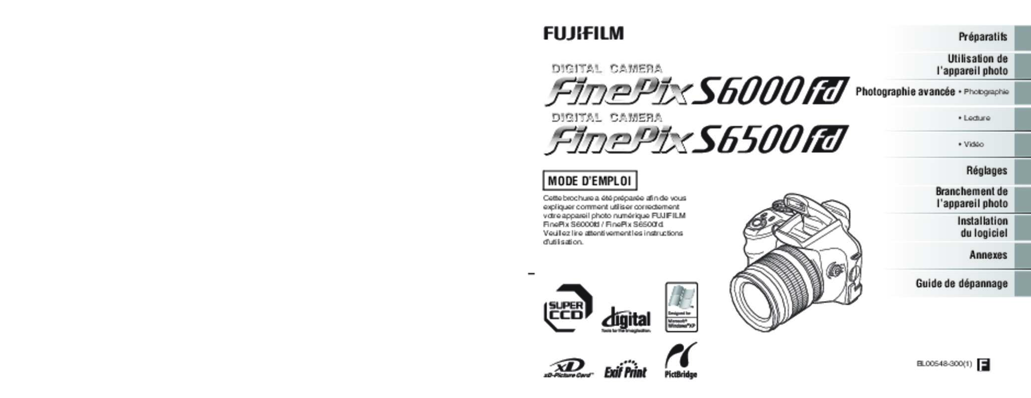 Mode d'emploi FUJIFILM FINEPIX S6500FD