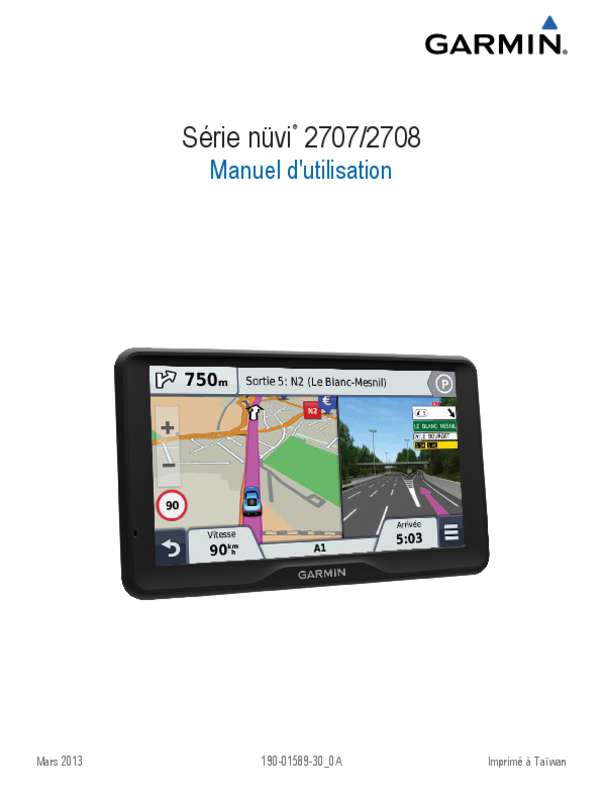 Notice GARMIN NÜVI 2797LMT gps Trouver une solution à un problème