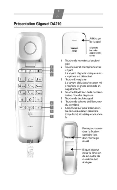 Gigaset DA210 - Téléphone Filaire pour Hôtels : Devis sur Techni
