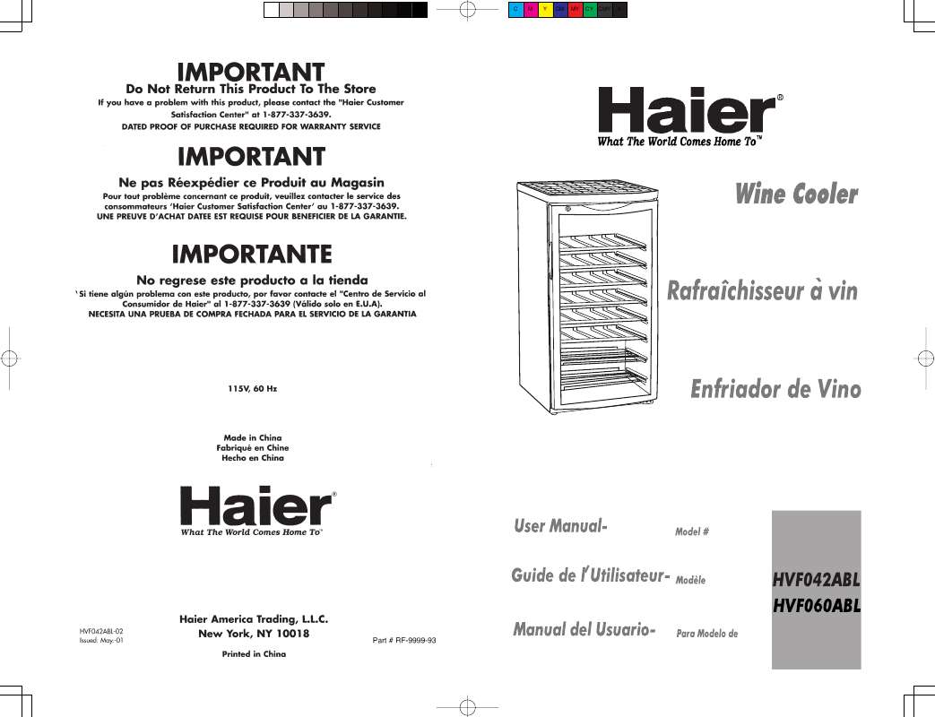 Notice HAIER HVF042ABL Trouver une solution à un problème HAIER