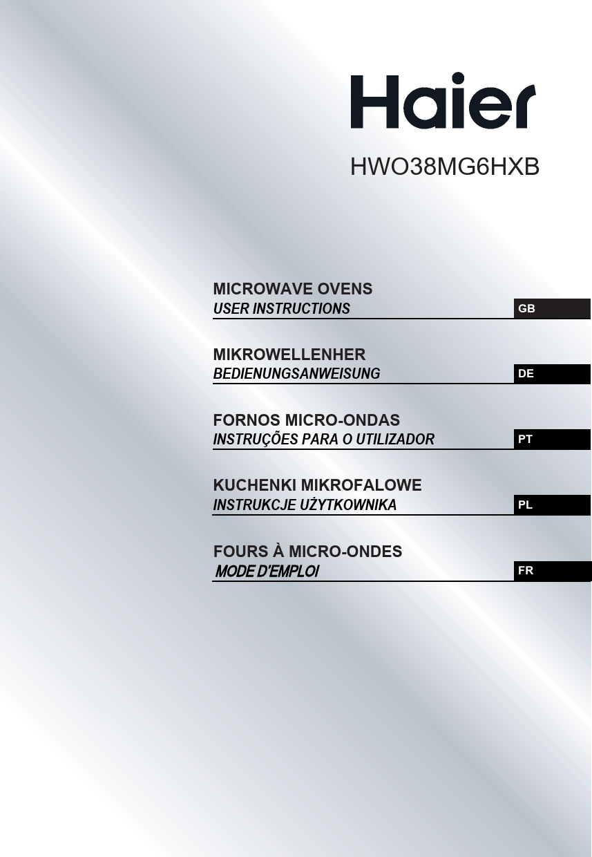Mode d'emploi HAIER HWO38MG6HXB