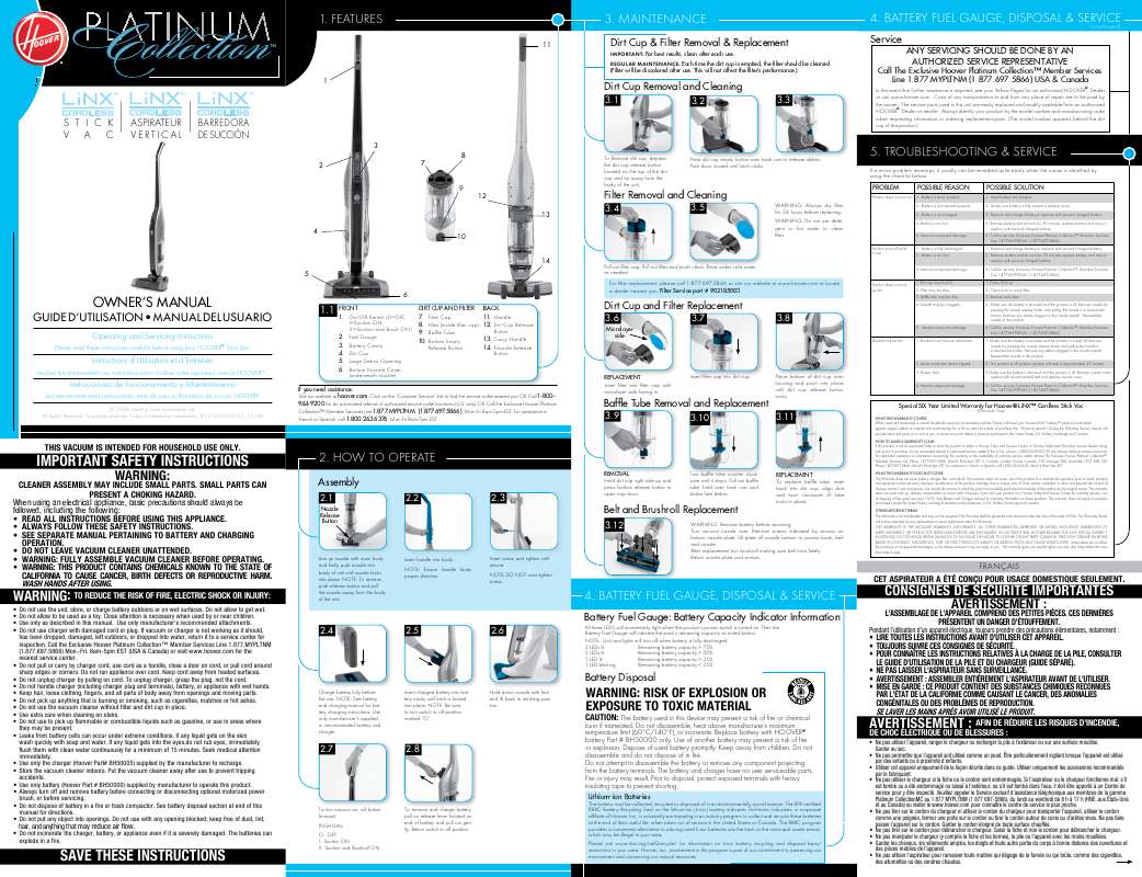 Notice HOOVER LINX STICK VAC Trouver une solution à un problème