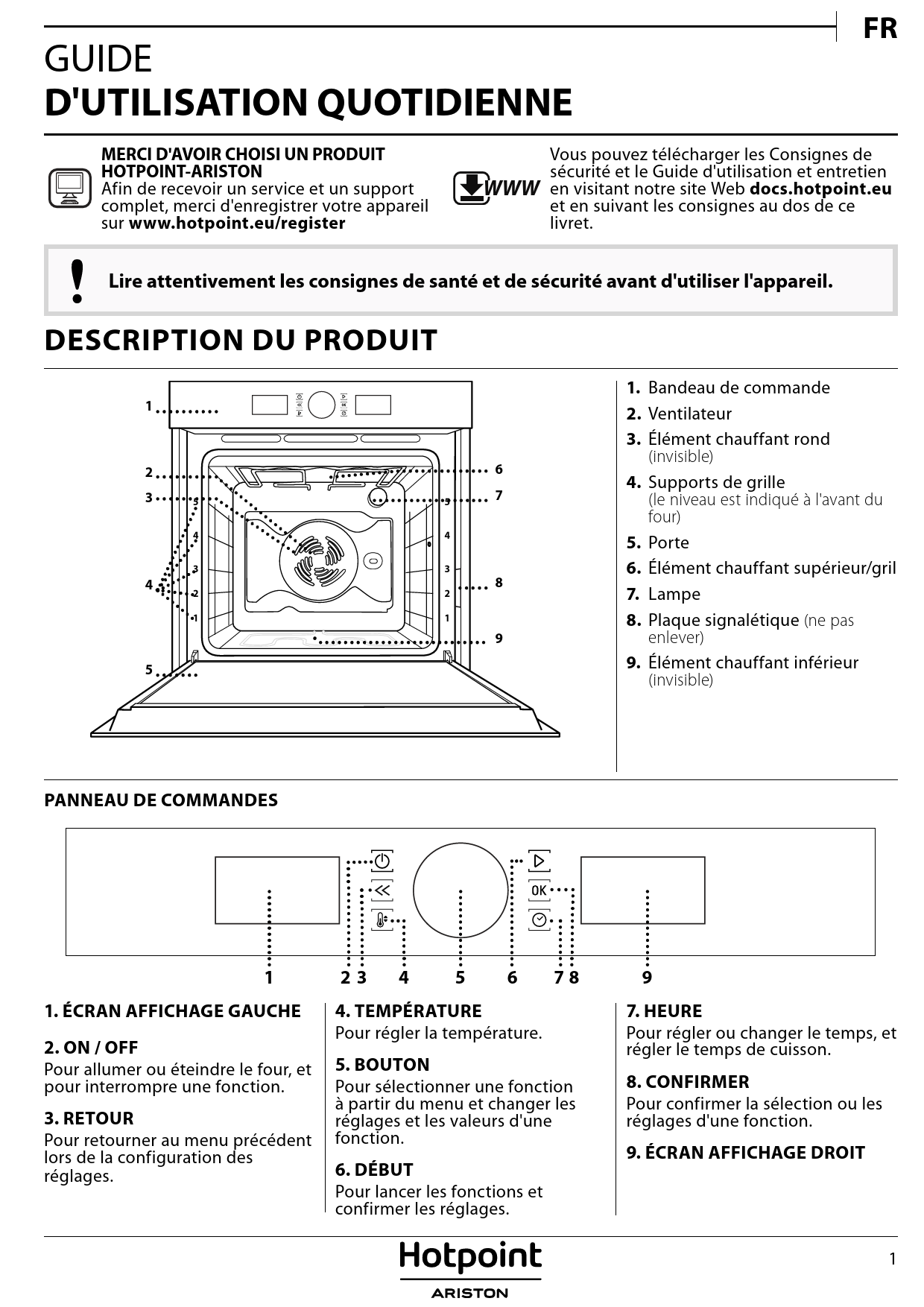 Notice four HOTPOINT FI4851HIXHA Trouver une solution à un problème — free download