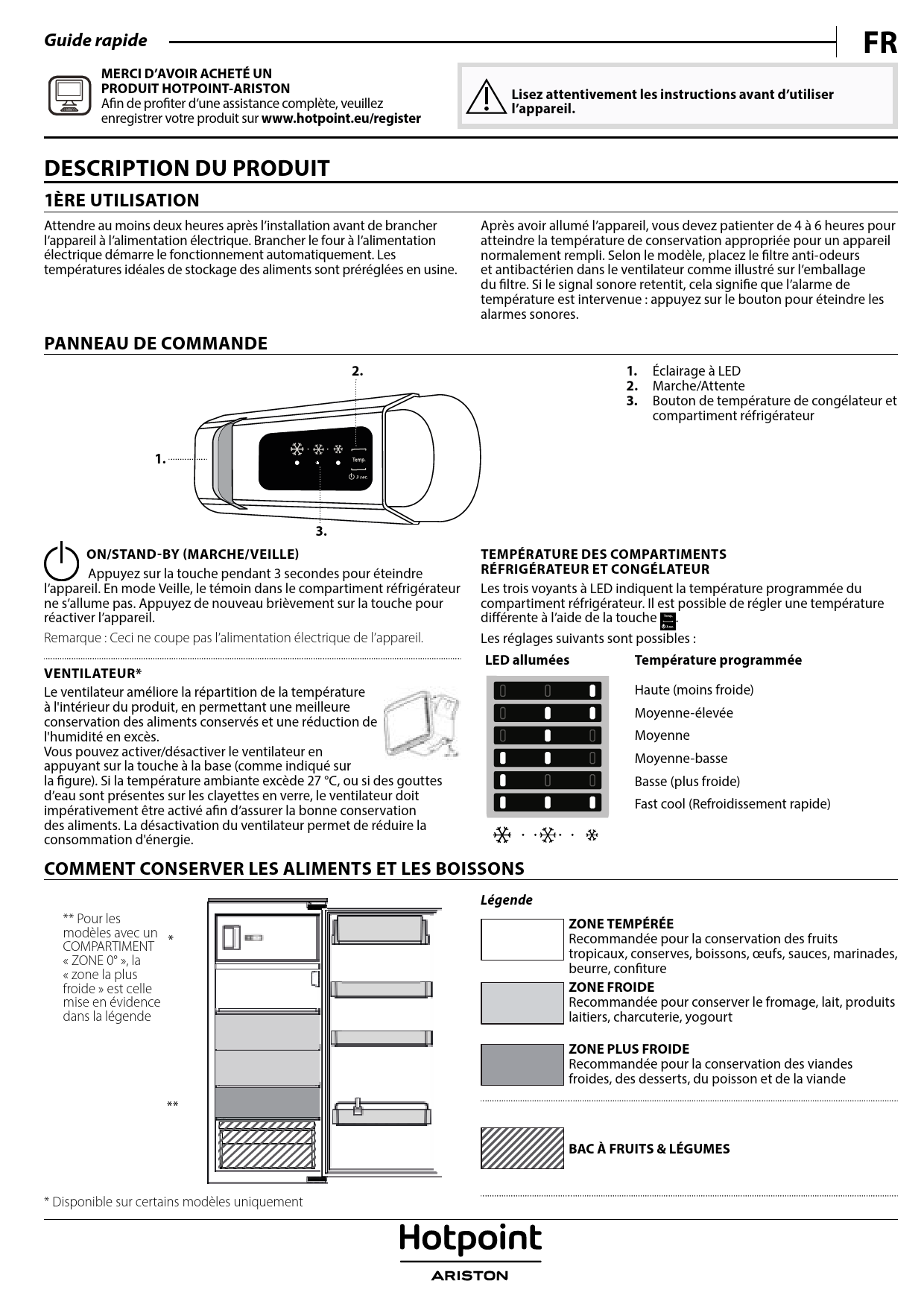 Notice Réfrigérateur HOTPOINT SZ 12 A2 D/HA Trouver Une Solution à Un ...