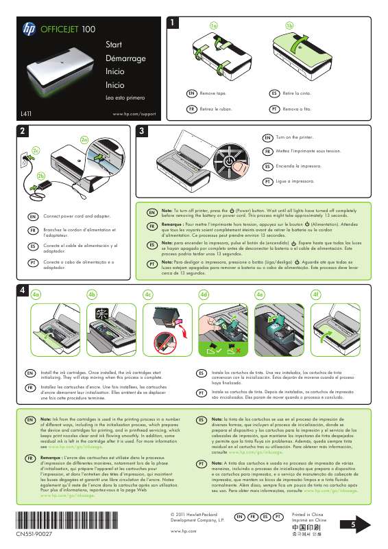 Notice HP OFFICEJET 100 L411A imprimante jet d