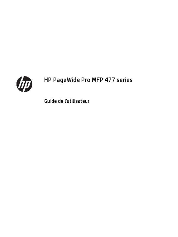 Mode d'emploi HP PAGEWIDE 477DW