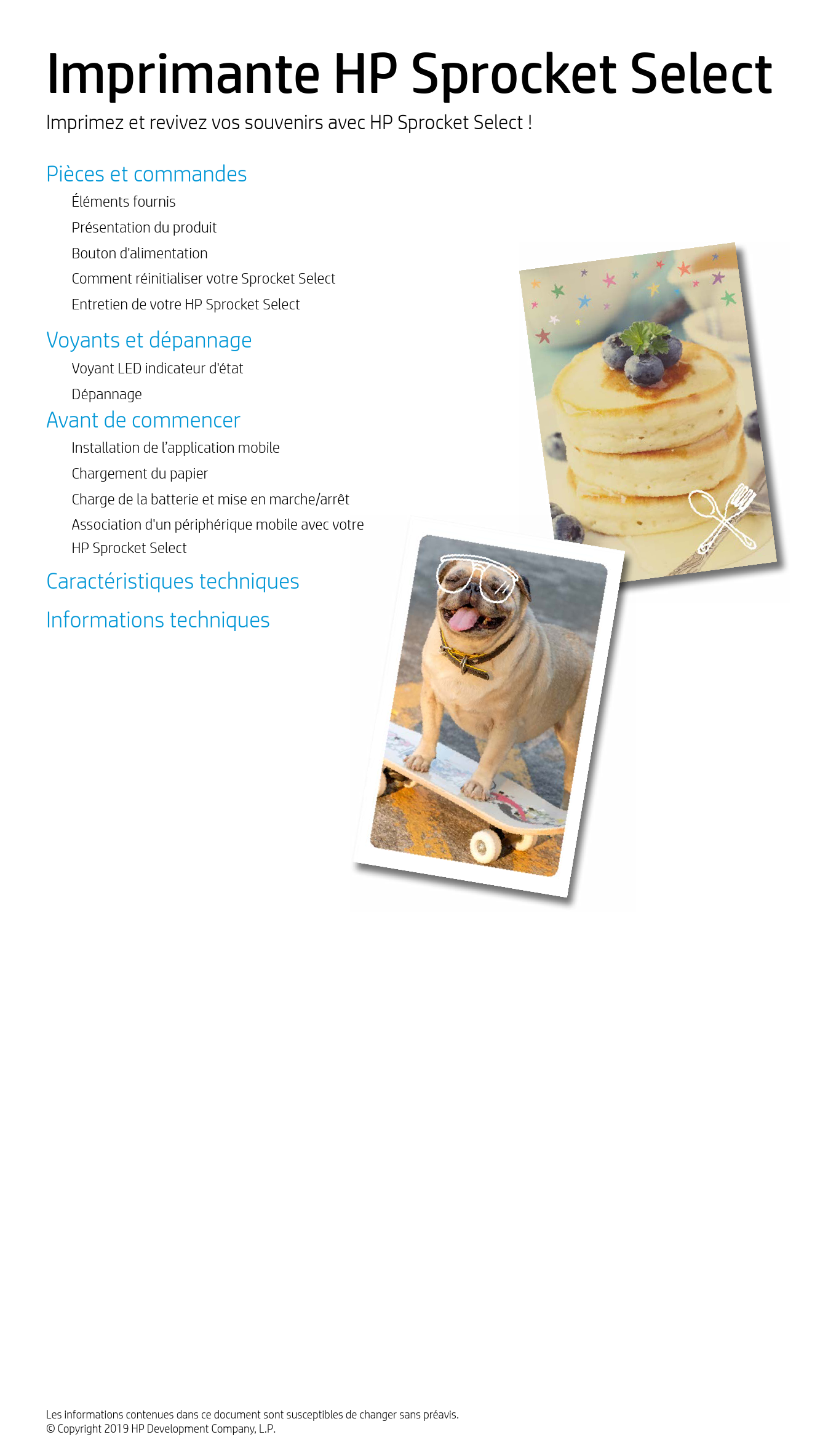 Notice HP SPROCKET SELECT imprimante photo Trouver une solution à un
