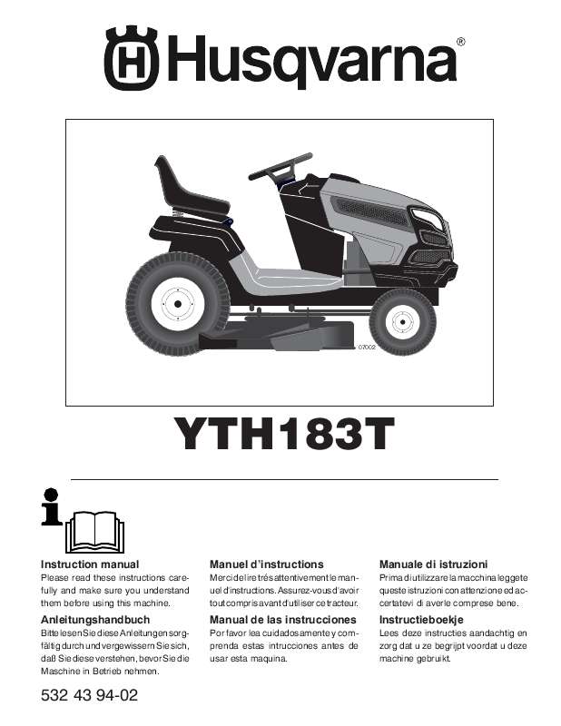 Husqvarna yth 184t notice