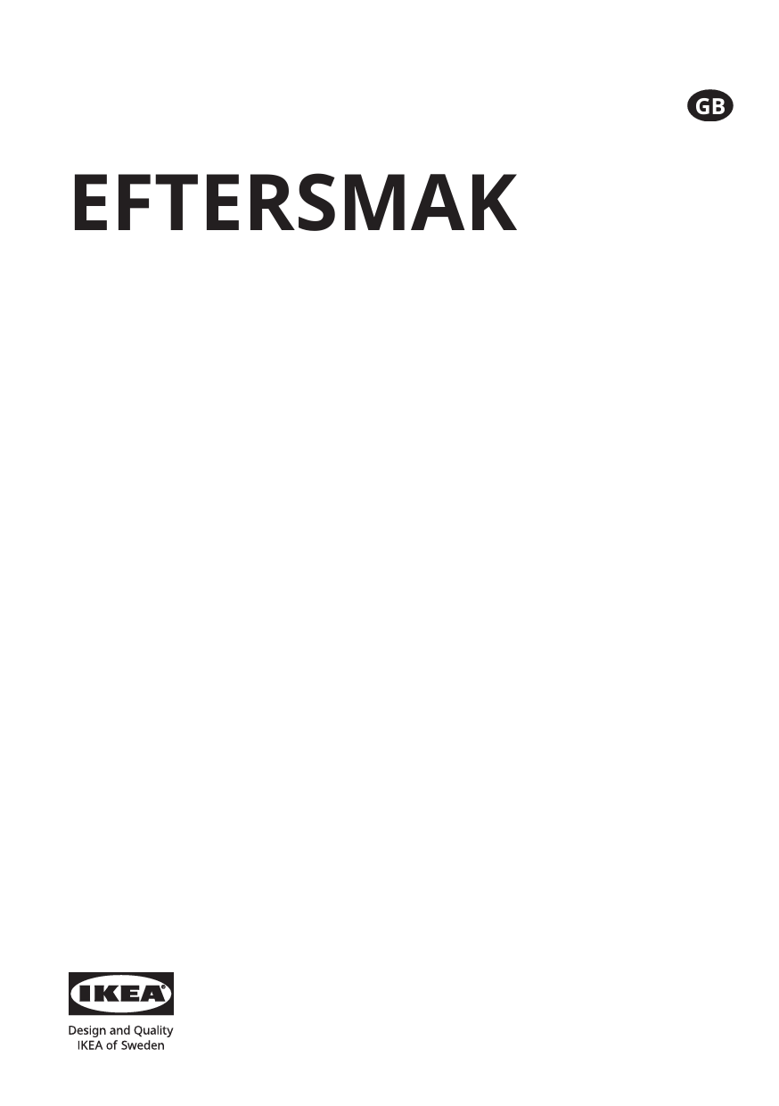 Mode d'emploi IKEA EFTERSMAK 904.117.71