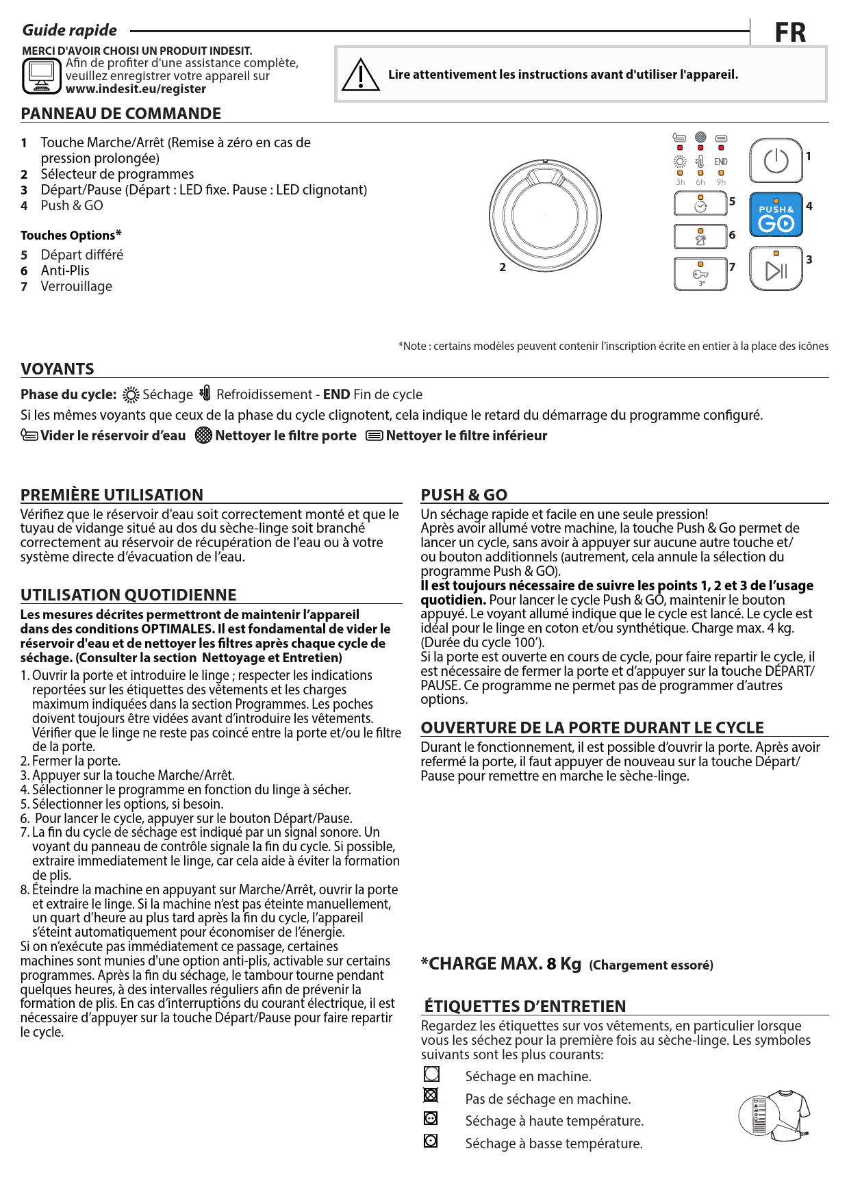 Mode d'emploi INDESIT YTCM088BEU