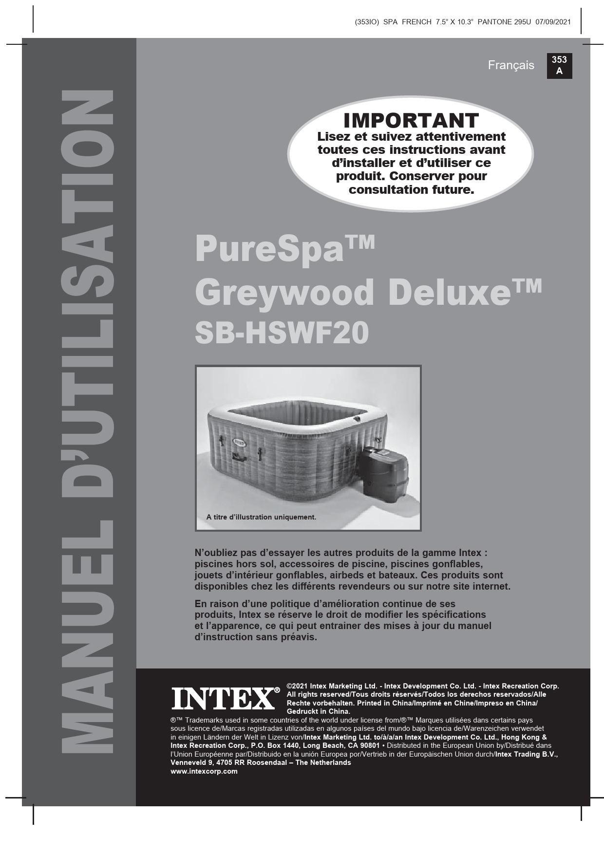 Notice INTEX PURESPA ARDOISE spa Trouver une solution à un problème