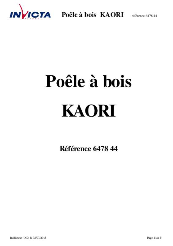 Poêle à Bois INVICTA KAORI 6478-44