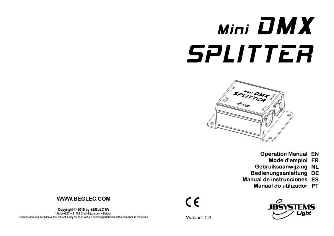 Mode d'emploi JBSYSTEMS MINI DMX SPLITTER