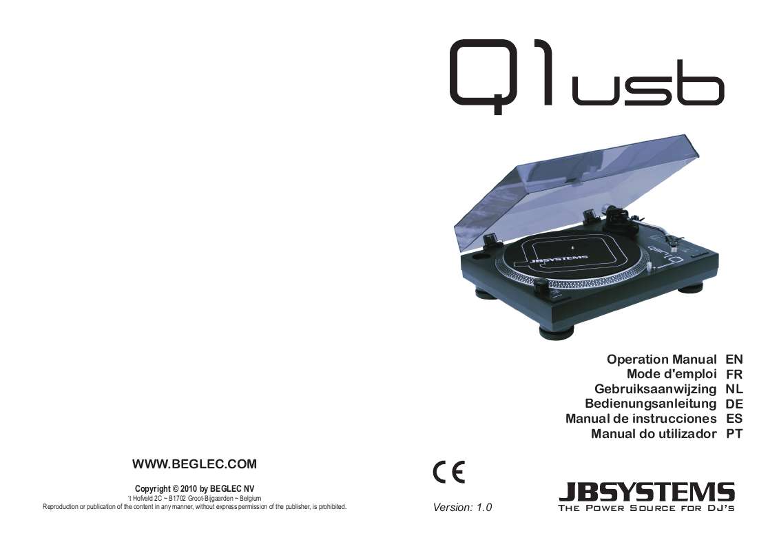 Mode d'emploi JBSYSTEMS Q1 USB