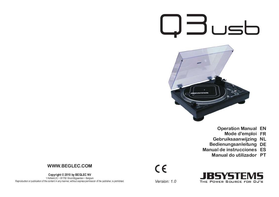 Mode d'emploi JBSYSTEMS Q3 USB