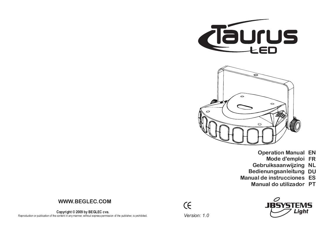 Mode d'emploi JBSYSTEMS TAURUS LED
