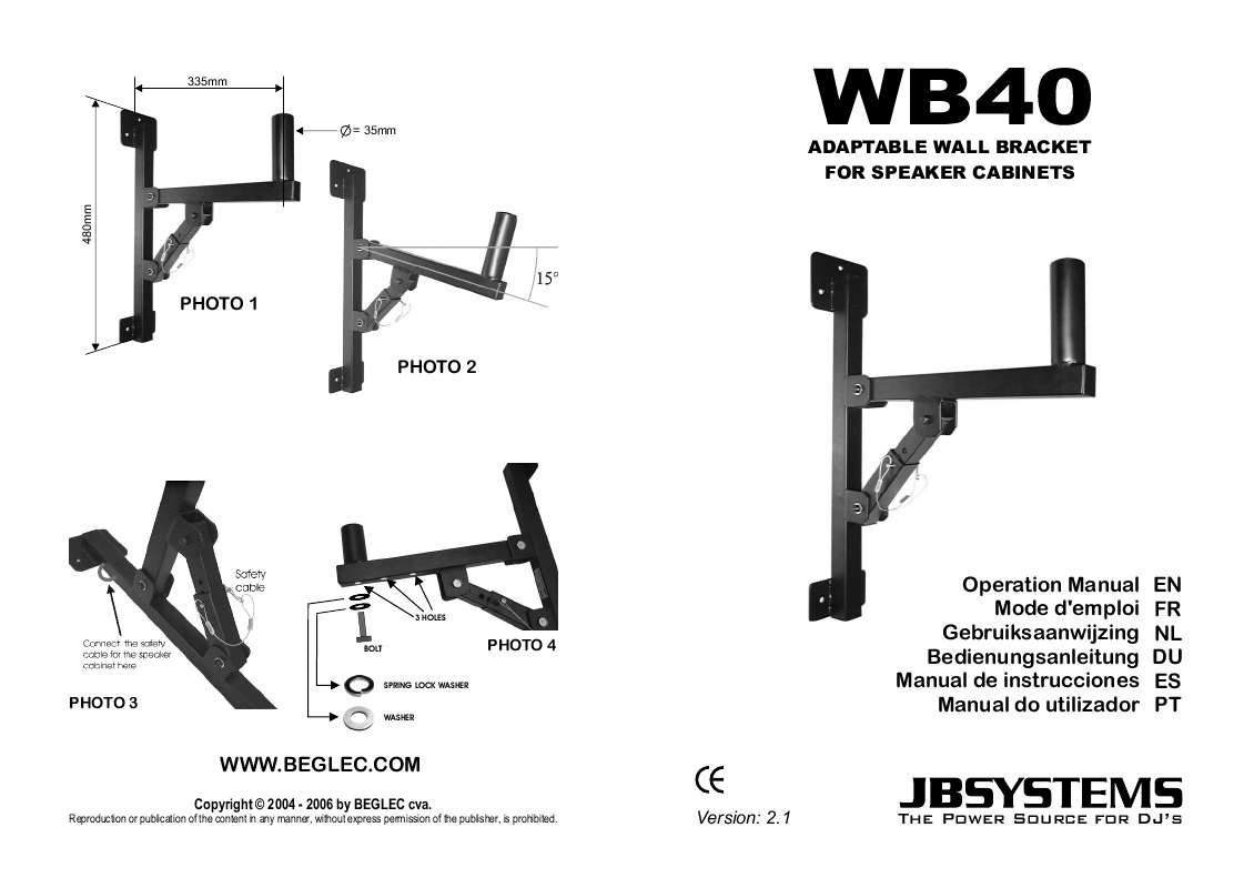 Mode d'emploi JBSYSTEMS WB40
