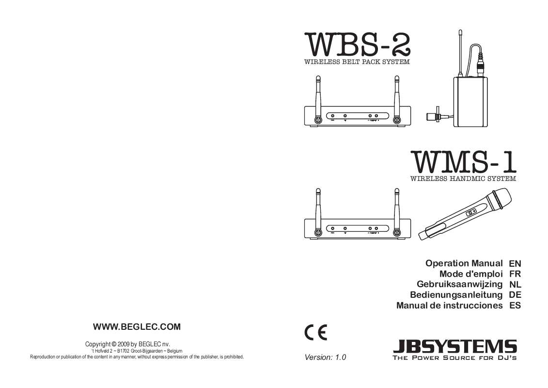 Mode d'emploi JBSYSTEMS WBS-2