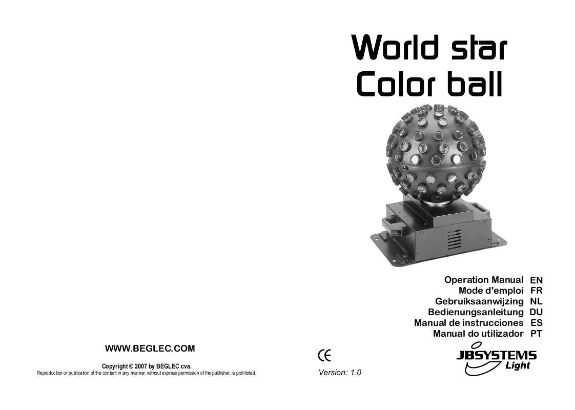 Mode d'emploi JBSYSTEMS WORLD STAR COLOR BALL