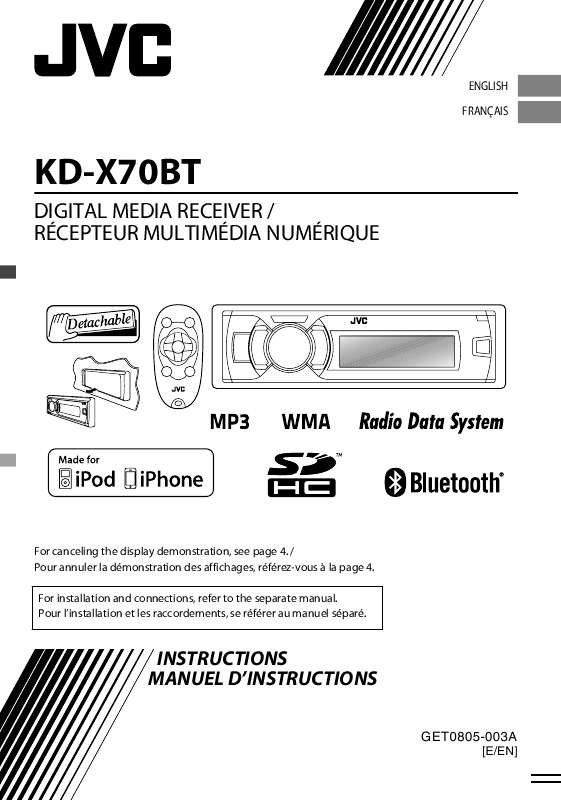 Notice JVC KD X70BT autoradio Trouver une solution à un problème JVC