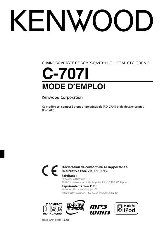 Mode d'emploi KENWOOD C-707I