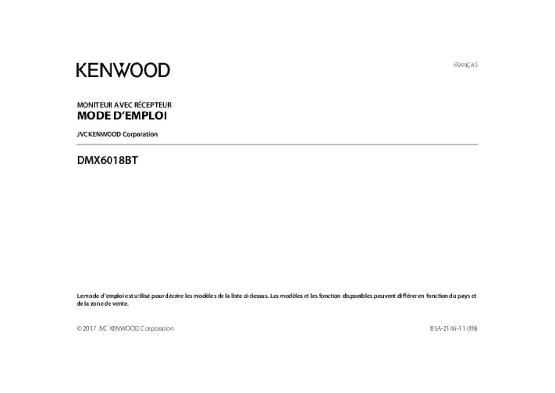 Mode d'emploi KENWOOD DMX6018BT