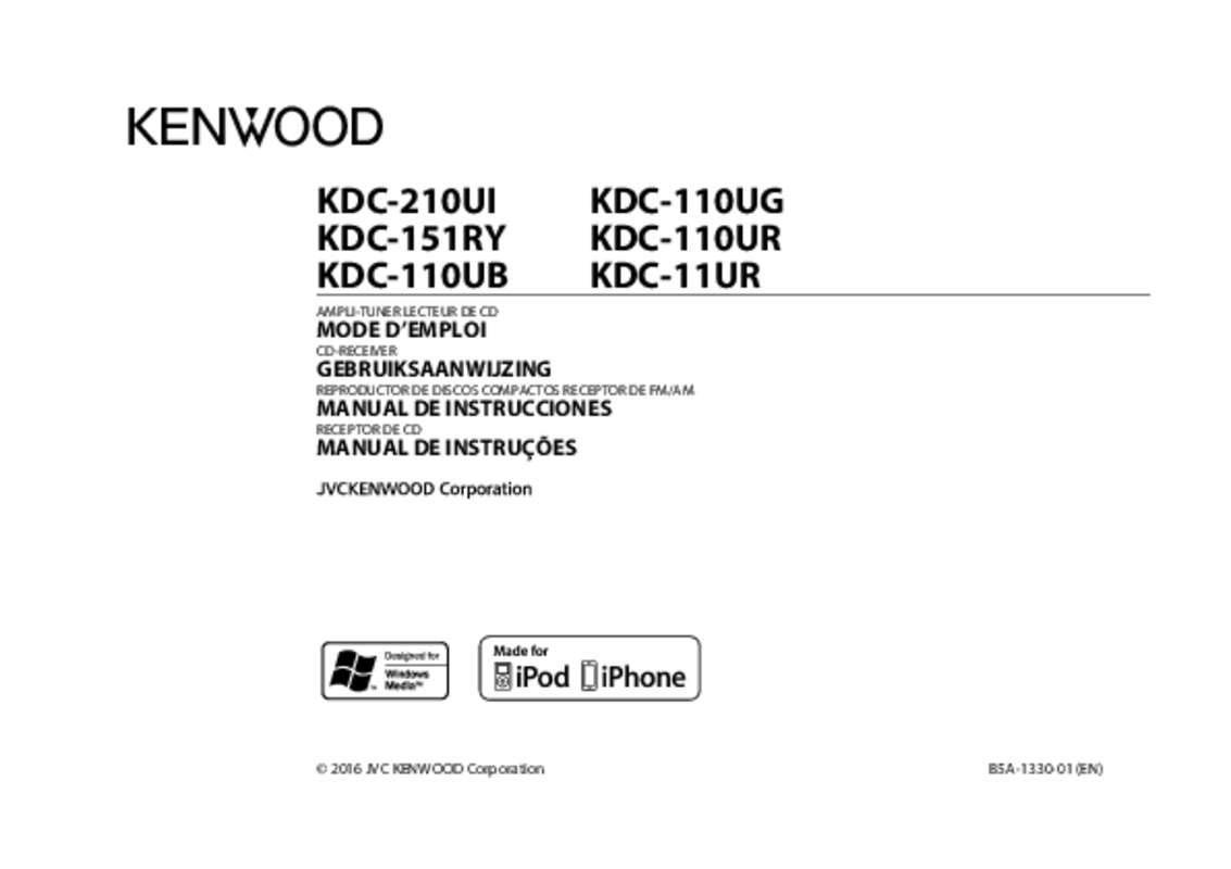 Mode d'emploi KENWOOD KDC-110UB