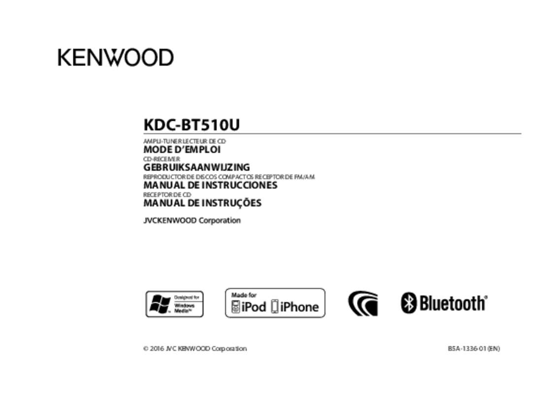 Mode d'emploi KENWOOD KDC-BT510U