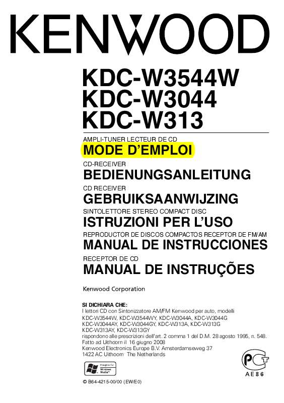 Autoradio Kenwood KDC-W3044G