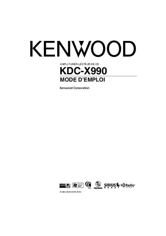 Mode d'emploi KENWOOD KDC-X990