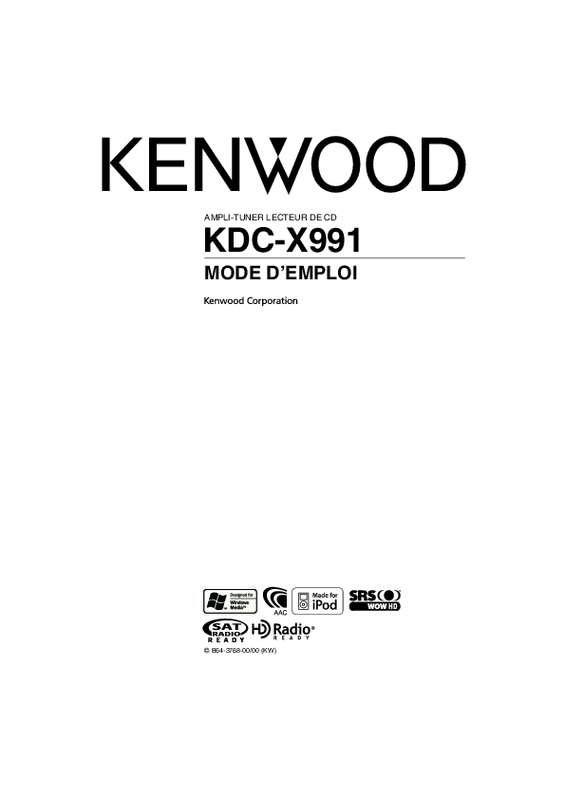 Mode d'emploi KENWOOD KDC-X991