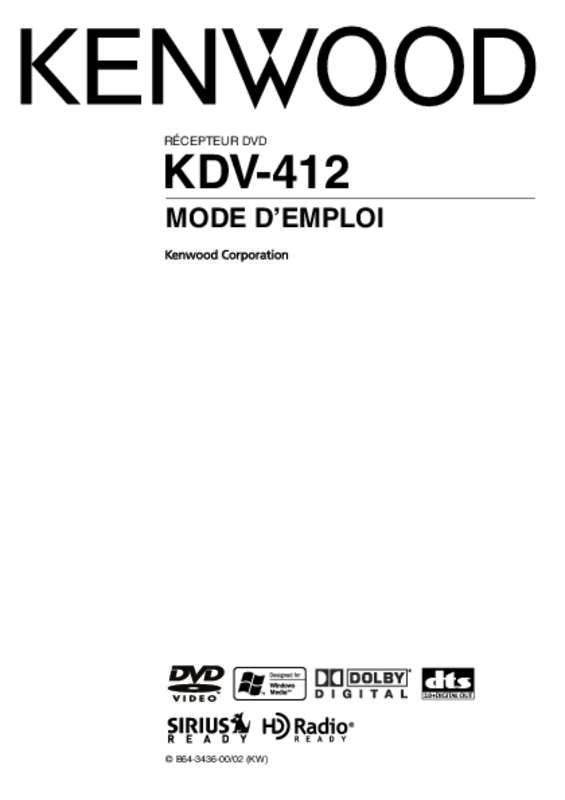 Mode d'emploi KENWOOD KDV-412