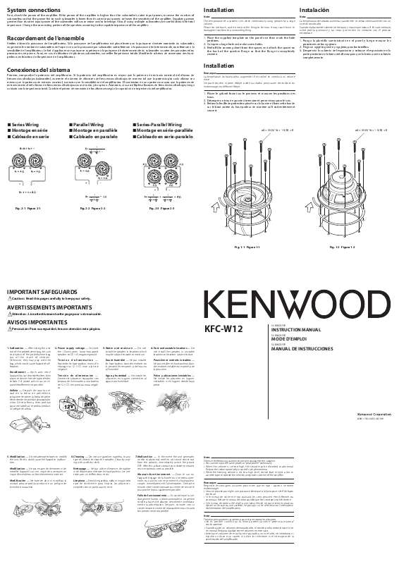 Mode d'emploi KENWOOD KFC-W12
