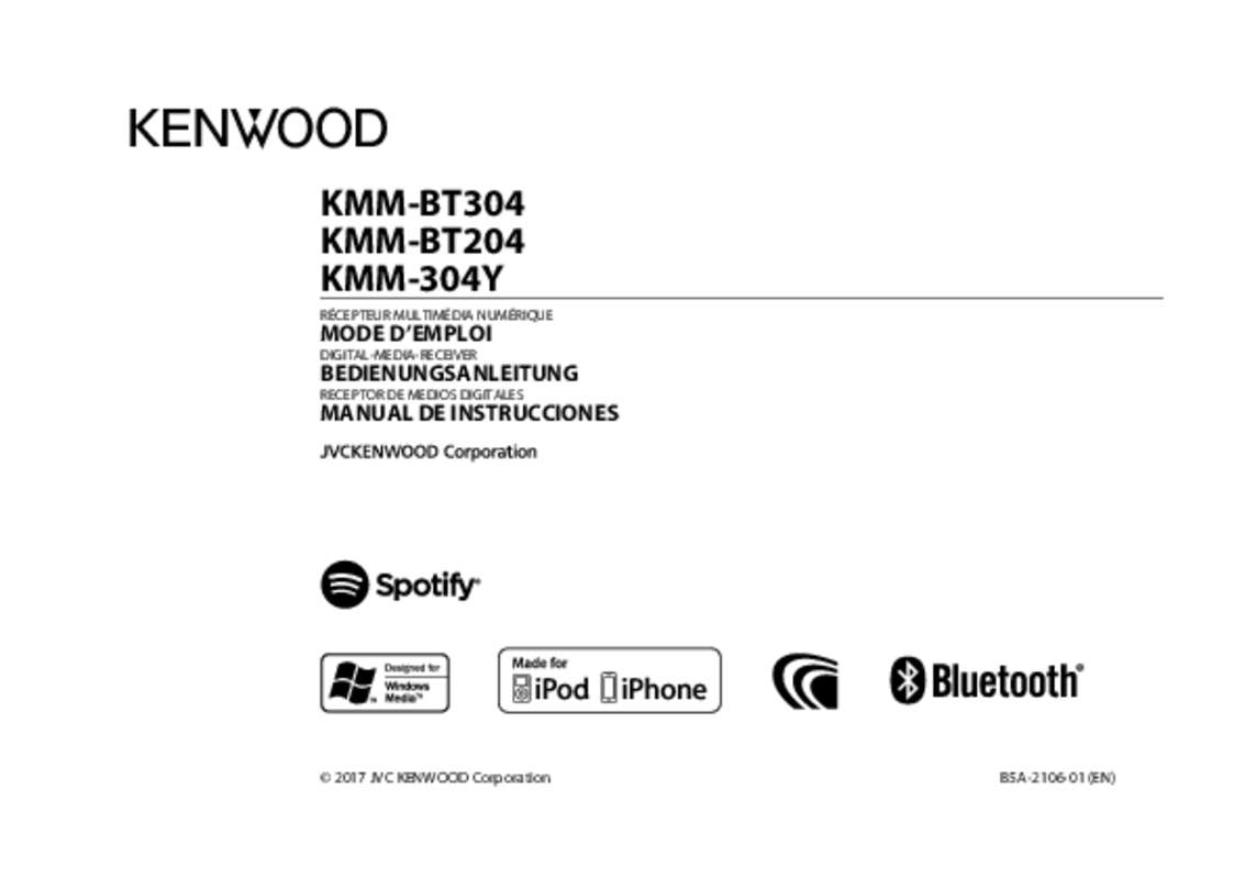 Mode d'emploi KENWOOD KMM-BT204