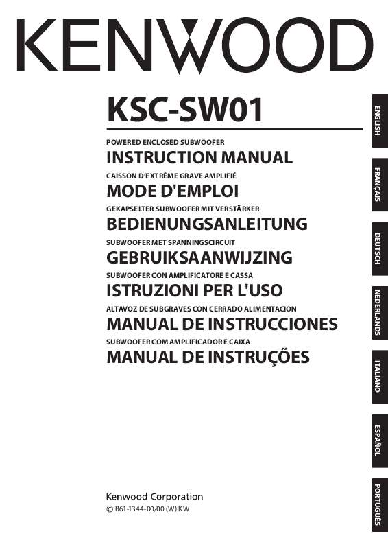 Mode d'emploi KENWOOD KSC-SW01