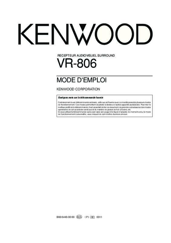 Mode d'emploi KENWOOD VR-806