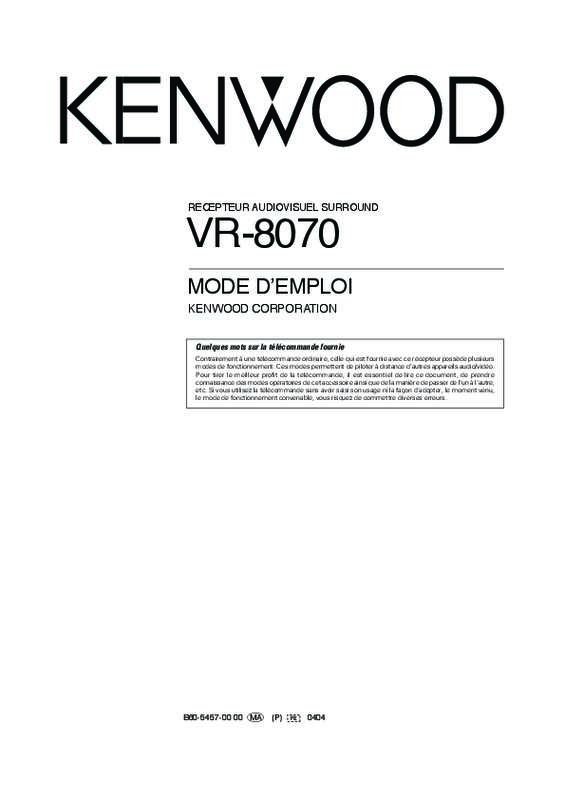 Mode d'emploi KENWOOD VR-8070