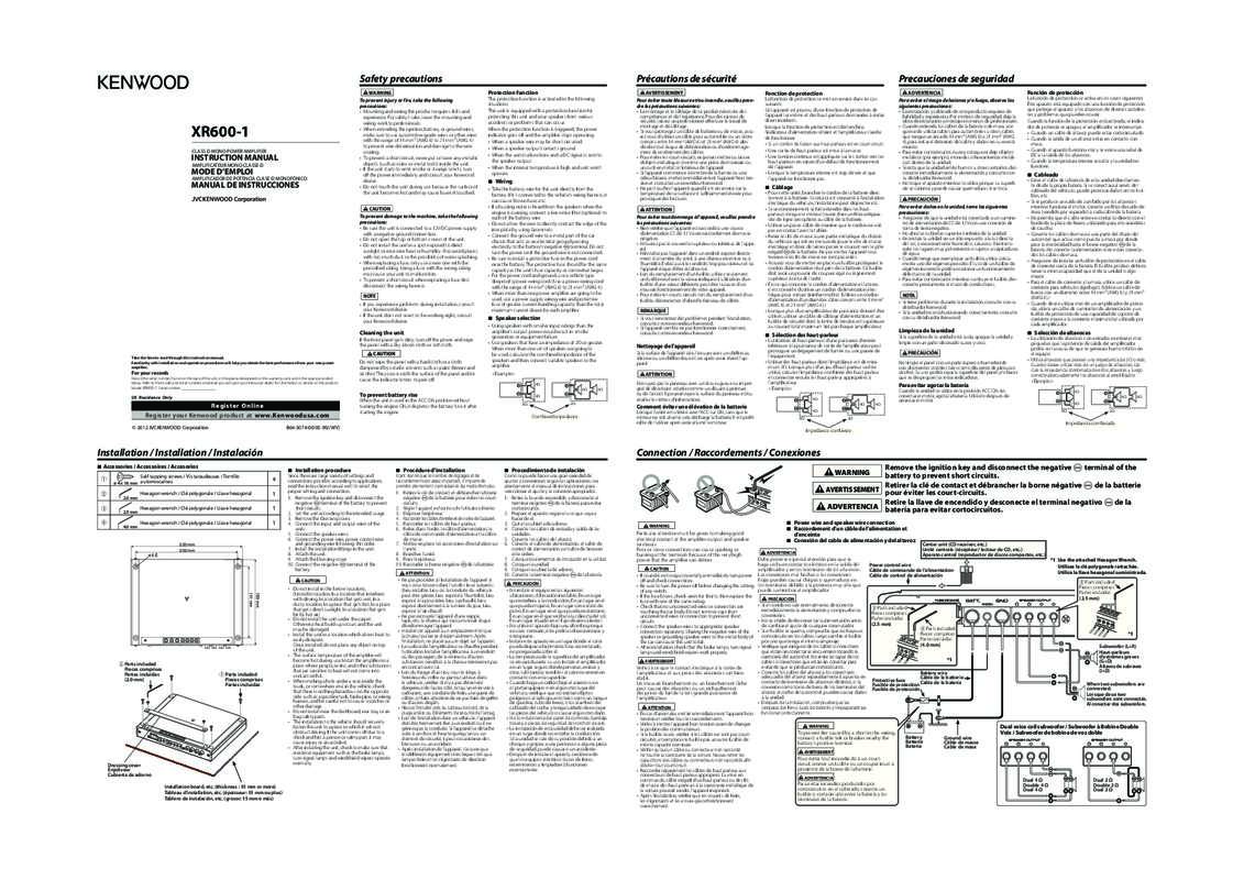Mode d'emploi KENWOOD XR600-1
