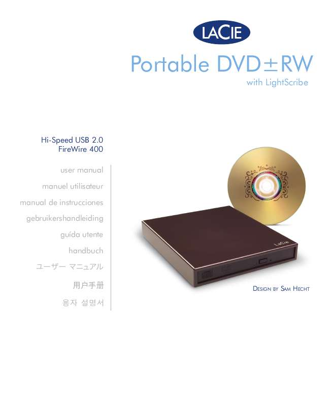 Mode d'emploi LACIE PORTABLE DVD±RW WITH LIGHTSCRIBE
