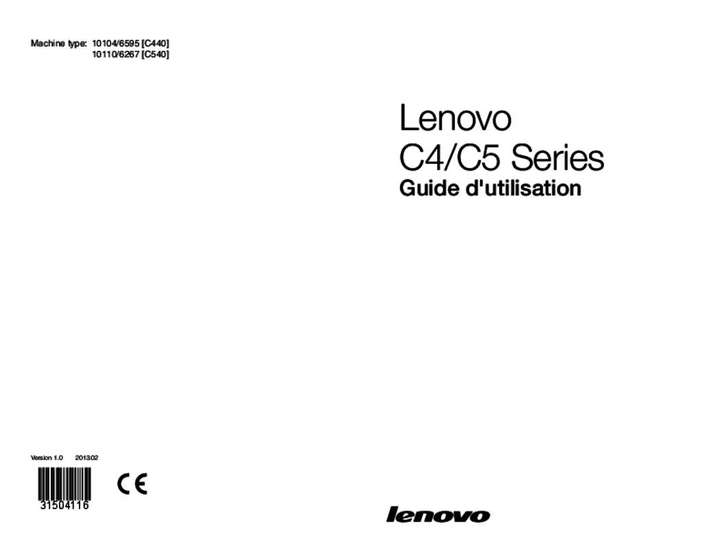 Notice LENOVO C440 - 57318031 TOUCH - ordinateur de bureau Trouver une ...