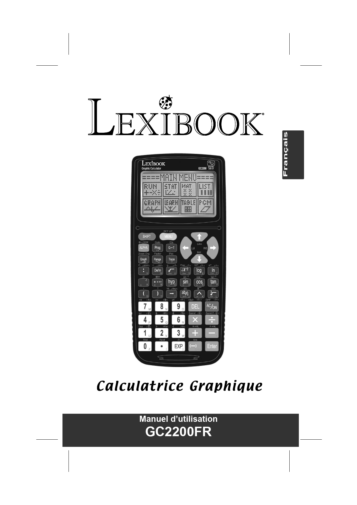 Mode d'emploi LEXIBOOK GRAPHIC CALCULATOR GC2200