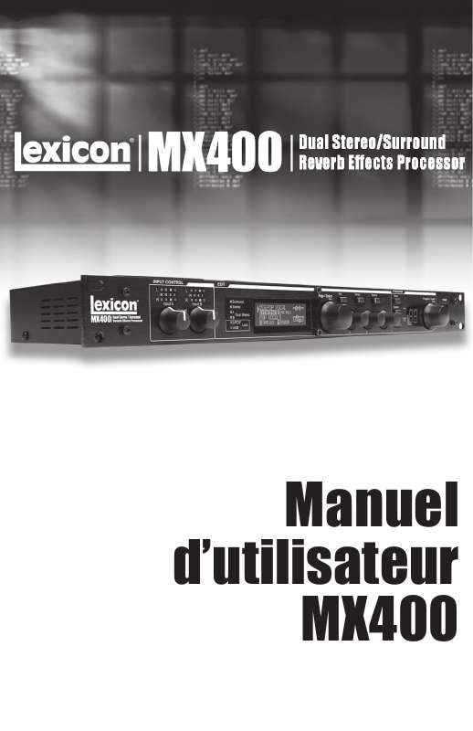 Mode d'emploi LEXICON MX400