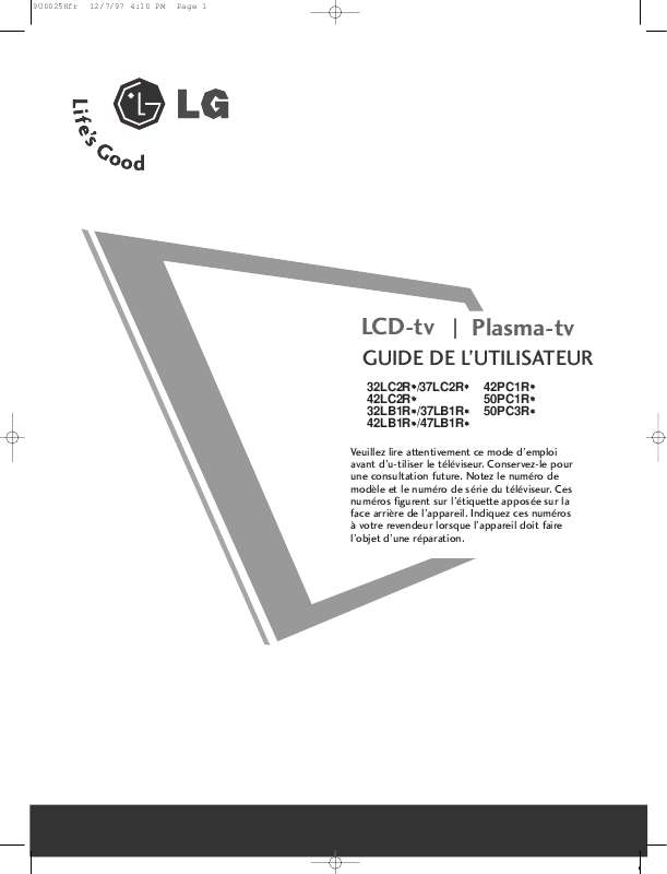 Mode d'emploi LG 37LC2R