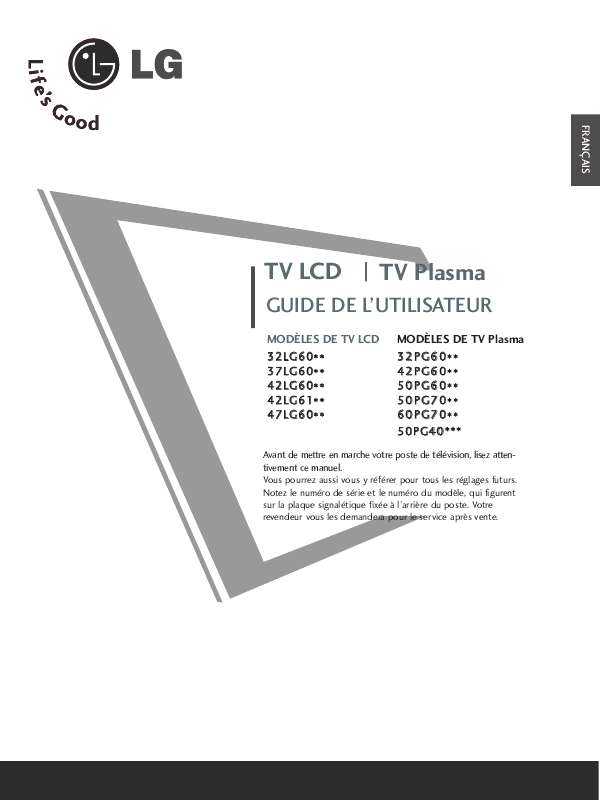 Mode d'emploi LG 37LG6000
