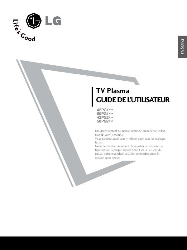 Mode d'emploi LG 42PG100R